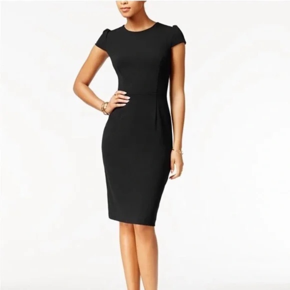 Betsy Johnson black cap sleeve pencil‎ dress